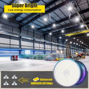 Lámpara UFO para garaje, luz LED para almacén, iluminación industrial comercial, panel LED para techo, luces de gran altura para techos. - Product Image 4