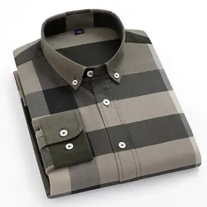New Arrival Cotton Checked Casual Shirt Mens Long Sleeve Formal Dress Shirt Lux Street Wear Shirt For Men