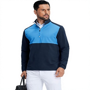Camiseta Casual de Manga Larga para Hombre con Cierre de Cremallera, Cuello Alto, Secado Rápido, Poliéster, Diseño Color Block, para Otoño - Product Image 3