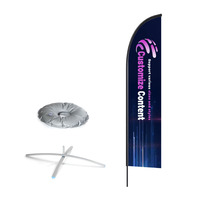 Venta al por mayor 1,6*6,5 pies personalizado al aire libre impermeable duradero poliéster pluma bandera playa publicidad actividades esenciales estilo