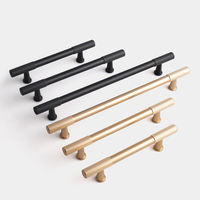 Poignée de porte et tirette de tiroir en alliage de zinc doré réglable, antirouille, 128 mm, style moderne du milieu du siècle, durable, pour escalier