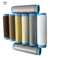 Fil de polyester 100% teint en masse, 50D, tissé plat, torsadé, couleurs satinées brillantes, étiquette tissée en forme de triangle TBR BR, pour le tricotage de la tige de chaussure