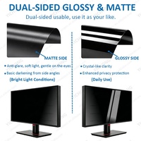 Protection d'écran de confidentialité bidirectionnelle 24 pouces 16:10 facile à installer pour moniteur de bureau, filtre anti-reflet, anti-lumière bleue, film anti-espionnage