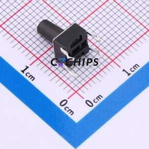 J1L0953110 Tactile Switch Through hole Component (THT)-4P,6x6mm Switch Single Pole Single Throw Round Button 2.6N 6mm - Product Image 2