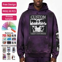 Suéteres Personalizados para Hombre, 100% Algodón, Felpa Lavada, Bordado Desgastado, Impresión DTG, Corte Regular, Sudadera Tipo Pullover