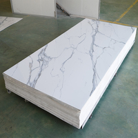 Panel de Pared de PVC con Acabado Brillante de Lujo, Diseño de Mármol, Resistente a los Rayos UV, Moderno, Floral, para Sala de Estar, Ecológico e Impermeable