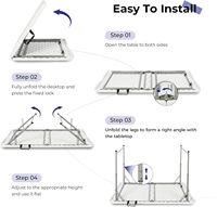 Mesa Plegable Portátil Resistente de Plástico de 4 Pies, Plegable por la Mitad, Altura Ajustable, con Asa de Transporte, Muebles para Exteriores