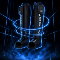 Botas de Compresión de Aire Inalámbricas Profesionales de 4 Cámaras, Masajeador de Piernas Portátil Recargable para Drenaje Linfático y Recuperación