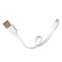 Kabel pengisi daya cepat, aksesoris ponsel pengisi daya cepat mikro USB datar hitam putih 20cm untuk Android PVC jaket kepang