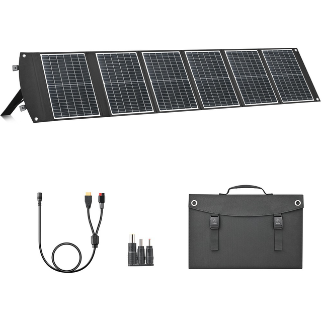 100W 23% Efficiency Solar Charging Pad & Power Bank for Computer Laptop Charger 210mmx210mm Cell Size Black