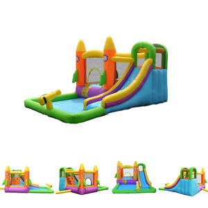 Castillo inflable de múltiples funciones para interiores/exteriores que proporciona horas de tobogán de agua, casa de rebote, trampolín divertido para - Product Image 4