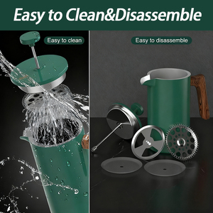 2025 gran oferta prensa francesa 1000 ml <span class=keywords><strong>cafetera</strong></span> 4 tazas mango de madera de acero inoxidable prensa de café francés - Product Image 4