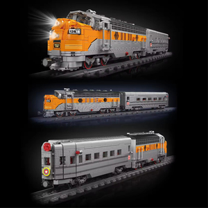 Stampo re 12018S World Railway Series ~ USAEMD F7 treno mattoncini modello giocattoli MOC elettrico RC ferroviario Set di blocchi di costruzione - Product Image 3