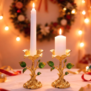 Candelabro in Metallo a Barra Singola Personalizzato, Portacandele Creativo a Forma di Fiore, Decorazione per Tavola <span class=keywords><strong>da</strong></span> Pranzo, Arredamento Casa, Souvenir, Regalo - Product Image 1
