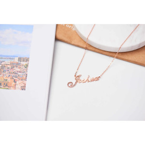 Collana con Pendente in Argento Pieno di Diamanti - Collana con Diamanti - Product Image 1