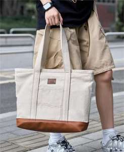 <span class=keywords><strong>2023</strong></span> sac fourre-tout en jean moyen pour femmes avec fermeture ouverte et conception à poignée Logo imprimé personnalisé pour une utilisation en extérieur sac de dame à vendre - Product Image 5