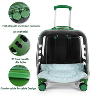 Transporteur avec fenêtres transparentes conception de couleur unie fermeture à glissière pour chiens chats voyage en plein air fermeture de transporteur poussette pour animaux de compagnie