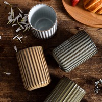 Mug en céramique à glaçure réactive 300 ml avec logo personnalisé, texture unique modifiée au four, tasse à café moderne minimaliste pour le bureau, vente en gros