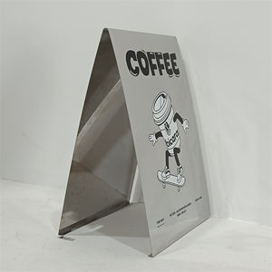 Letrero de Marco A de acero inoxidable personalizado, soporte de suelo comercial de doble cara para exteriores, tablero de letrero de Metal publicitario - Product Image 4