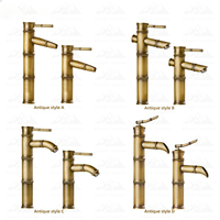 Wayon Cuivre Robinet De Salle De Bains En Laiton Bassin Robinets De Luxe Grand Bambou Eau Chaude Froide Avec Deux Tuyaux Cuisine Jardin Extérieur
