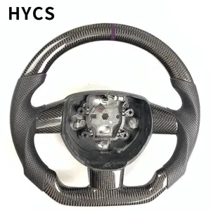 Custom Car Interior Carbon Fiber Steering Wheel Perforated Leather for Ford Focus Edge Mondeo Mustang