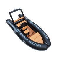 Bateau pneumatique en fibre de verre avec coque en PVC, vente en gros, avec option remorque, RIB 480F