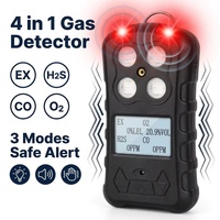 Detector de Gas y Fugas Cuatro en Uno Personalizable HIREP con Sirena a Prueba de Explosiones e Impermeable, Pantalla LCD de 2.0 Pulgadas, 1000 Registros