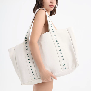 हैंडल स्ट्रैप शॉपिंग पर 12oz मोटी बड़े कपास कैनवास के लिए सक्रिय जीवन शैली टोटे बैग जिम के लिए - Product Image 1