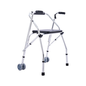 Hongren Aluminum Alloy Wheeled <b>Walker</b> With Seat And Handlebars For <b>Elderly</b> Mobility Assistance - Product Image 1