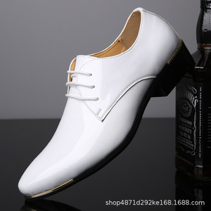 Zapatos Oxford de Vestir para Hombre, de Piel Sintética, con Punta Puntiaguda, con Cordones, para Oficina, Carrera, Todas las Temporadas, Estilo Sólido - Product Image 4