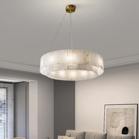 Lustre suspendu moderne nordique en marbre, design hôtelier, en laiton doré de luxe, simple et élégant, pour îlot de cuisine et décoration intérieure