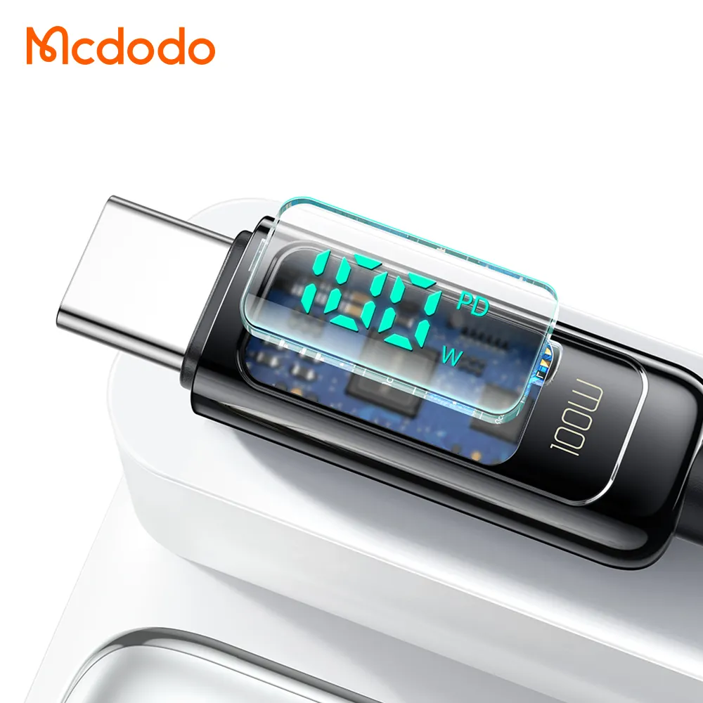 Mcdodo 882 USB-C USB-C 100W Nhanh Phí 100W Thông Minh Hiển Thị Kỹ Thuật Số Điện Pd Nhanh Phí Máy Tính Xách Tay Máy Tính Bảng Điện Thoại Di Động USB C Cáp