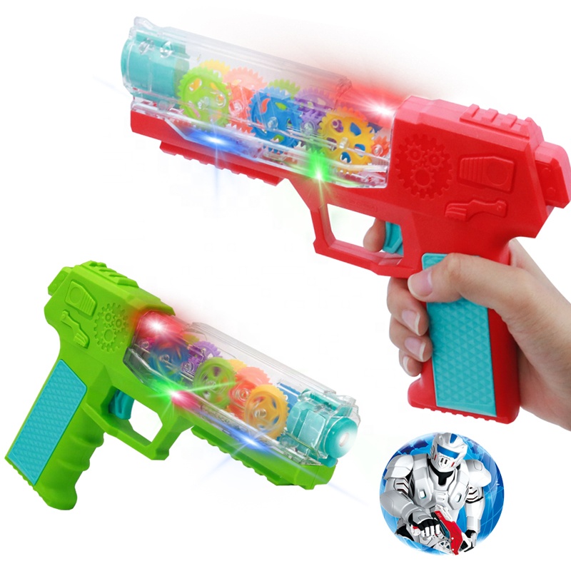 Qilong детский светящийся игрушечный пистолет интересное электрическое прозрачное вращающееся снаряжение с проекцией света и звука игрушечный пистолет для детей