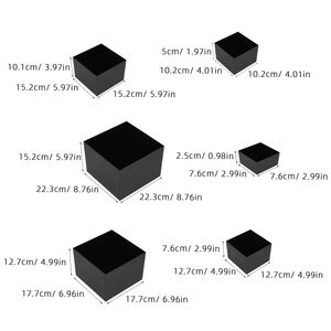 Boîte de présentation en acrylique noir OEM ODM Anime, 6 pièces, cube creux à cinq côtés pour figurines d'action, cosmétiques, bijoux et objets de collection - Product Image 2