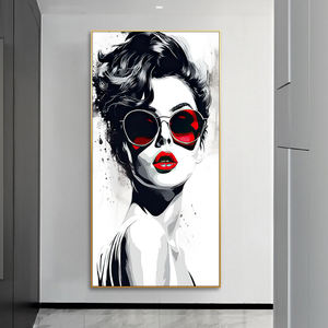 Guanjun <span class=keywords><strong>Rouge</strong></span> <span class=keywords><strong>Blanc</strong></span> et <span class=keywords><strong>Noir</strong></span> Couleur <span class=keywords><strong>Noir</strong></span> Décoration Murale <span class=keywords><strong>Peinture</strong></span> Salon Abstrait Boho Toile <span class=keywords><strong>Peinture</strong></span> - Product Image 3