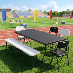 Offerta: Set <span class=keywords><strong>Tavolo</strong></span> e Panche <span class=keywords><strong>Pieghevoli</strong></span> in HDPE di Alta Qualità per Giardino, Picnic e Campeggio - Product Image 1