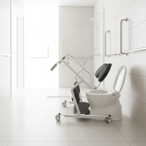كرسي نقل المرضى المتحرك 3 في 1 شديد التحمل بمقعد واسع لنقل المرضى بأمان، قابل للتحويل إلى كرسي استحمام ومرحاض وكرسي متحرك - Product Image 4
