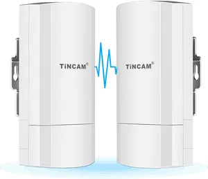 TINCAM Wireless WiFi Bridge Outdoor CPE Kit Point To Point 5.8GG 900Mbps Waterproof Long Range WiFi Extender With Ethernet Port