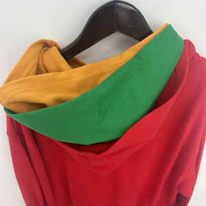 <span class=keywords><strong>Felpa</strong></span> <span class=keywords><strong>con</strong></span> Cappuccio a Doppia <span class=keywords><strong>Cerniera</strong></span> Color Block Rosso Verde Giallo Stile Stratificato <span class=keywords><strong>con</strong></span> Stampa Serigrafica Streetwear - Product Image 2