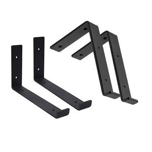 12 in <strong>Black</strong> Metal Wall Floating Shelves <strong>Bracket</strong> for Bedroom, Bathroom, Living Room, Kitchen - Product Image 2