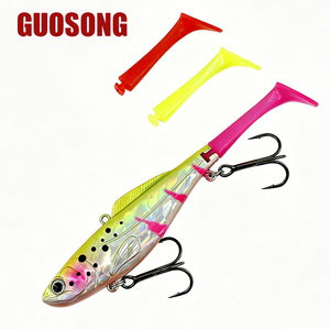 Leurre de pêche sur glace hivernal <span class=keywords><strong>VIB</strong></span> de 110 mm, 25 g, avec revêtement UV, 8 couleurs, coulant, avec deux queues souples supplémentaires, leurre vibrant artificiel - Product Image 5