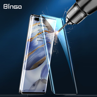 Protection d'écran en verre trempé Heybingo Bingo Liquid 3D incurvé à colle intégrale UV pour S22 Ultra LED Light