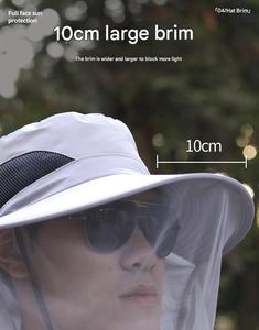 Mũ lưới đầu muỗi mũ chống muỗi Mũ giải trí câu cá ngoài trời Mũ lưỡi trai rộng vành GẤP LƯỚI nuôi ong - Product Image 4