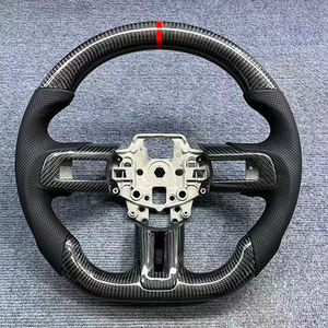 พวงมาลัยหุ้มหนังคาร์บอนไฟเบอร์ปรับแต่งได้เหมาะสำหรับ <span class=keywords><strong>Ford</strong></span> <span class=keywords><strong>Mustang</strong></span> 2015 2016 2017 <span class=keywords><strong>2018</strong></span> 2019 2020 2021 2022 GT - Product Image 6