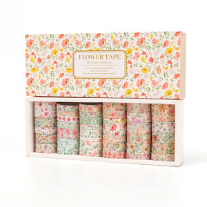 Ensemble de ruban adhésif washi fleuri girly, 24 rouleaux, 3000 mm, pour la décoration de la chambre et l'artisanat fait main - Product Image 4