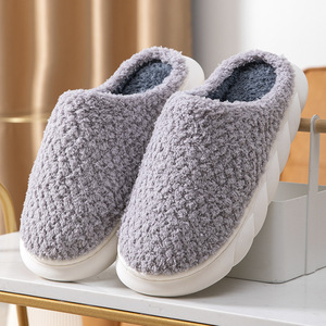 Pantofole invernali calde con plateau <span class=keywords><strong>donna</strong></span> uomo coppie al coperto scarpe pelose casa antiscivolo peluche spessa suola morbida <span class=keywords><strong>calzature</strong></span> Comfort per la casa - Product Image 5