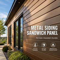 Revêtement mural extérieur en métal sur mesure, panneau isolant, panneau sandwich à âme en PU de 16 mm et 20 mm pour la rénovation de maisons