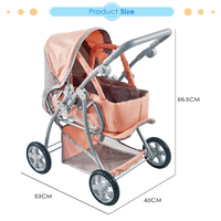 Poussette pour poupée Dollri Starri 2024, poussette combinée pour poupée avec barre de guidon réglable, jouets pour poussette