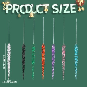 <b>Christmas</b> <b>Decorations</b> for Handmade Diy Home <b>Decoration</b> Pendant 12piece 13cm Transparent Acrylic Ice Strip High Quality - Product Image 2