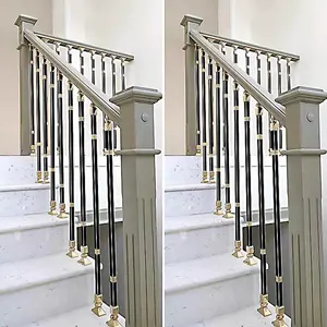 Column Villa Duplex Loft Fence Platform Bay Window Balcony Guardrail Balustrade Aluminum Alloy Stair Handrail Railing